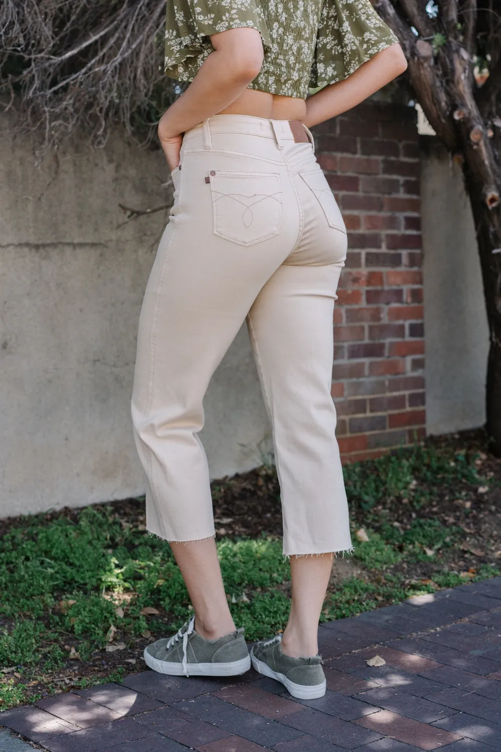 Shannon High Rise Crop Natural Wide Leg Jeans