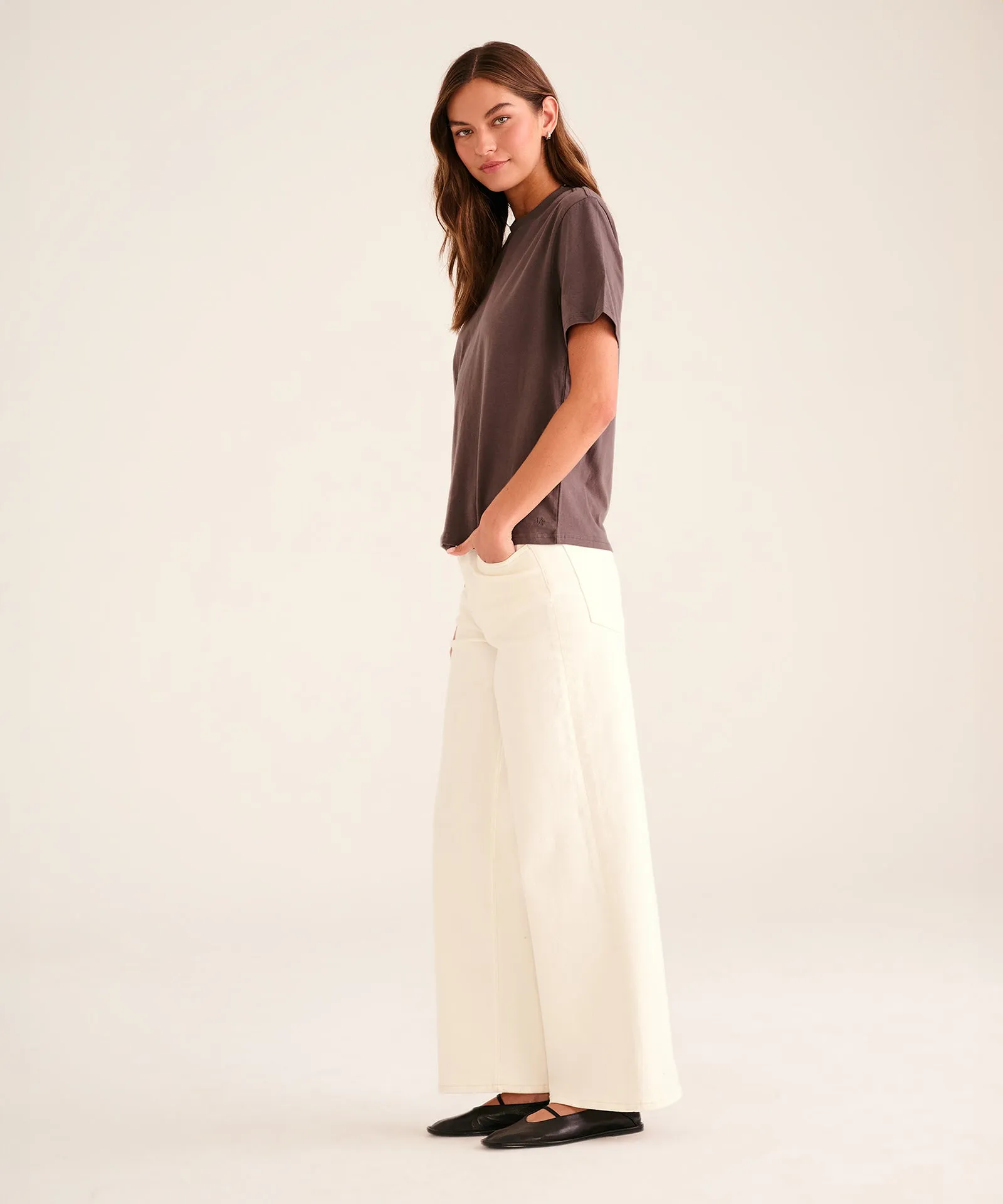 Soft Denim Wide Leg Pant