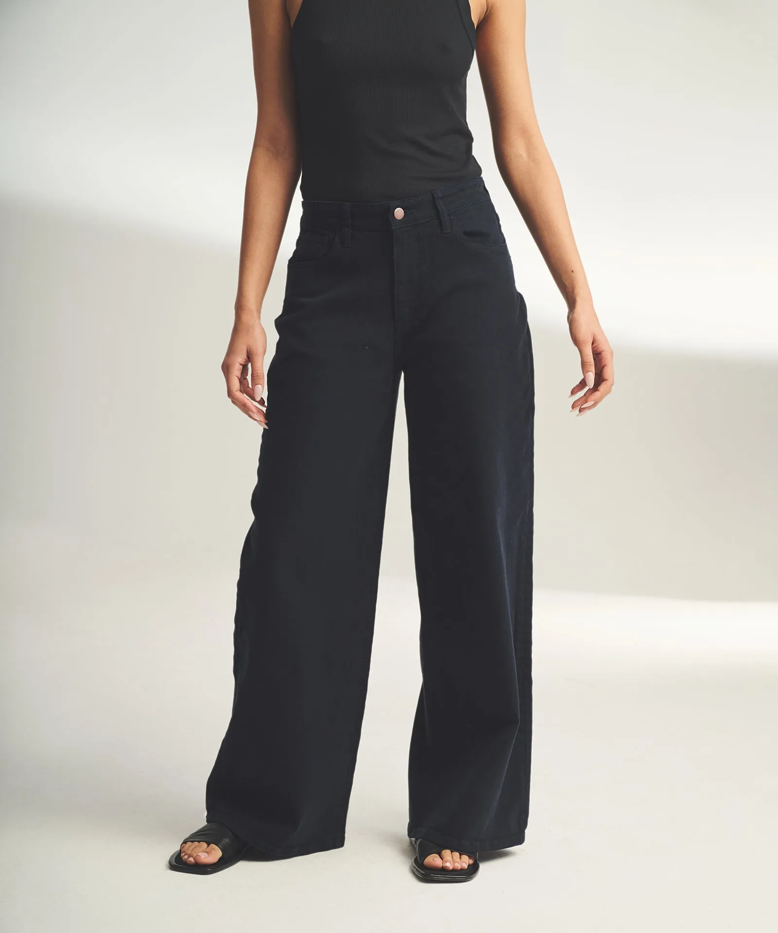 Soft Denim Wide Leg Pant