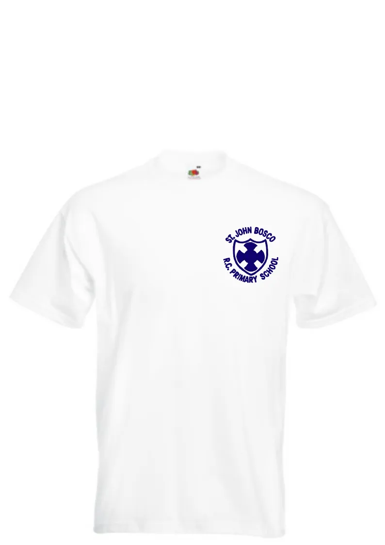 St John Bosco R.C. Primary School White P.E. T-Shirt