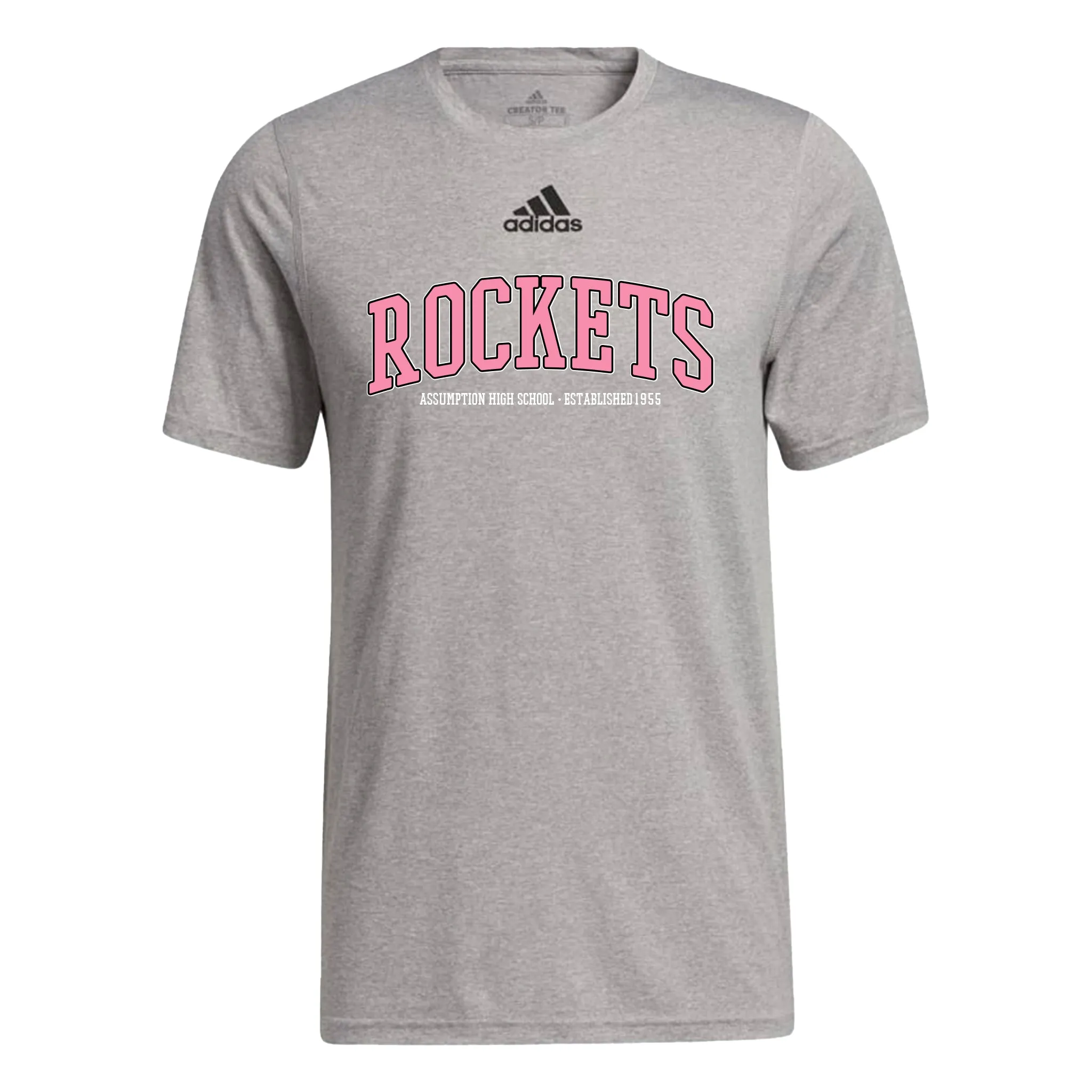 T-shirt - Grey - Adidas Dry Fit - Pink Rockets (Ladies, Unisex and Youth)