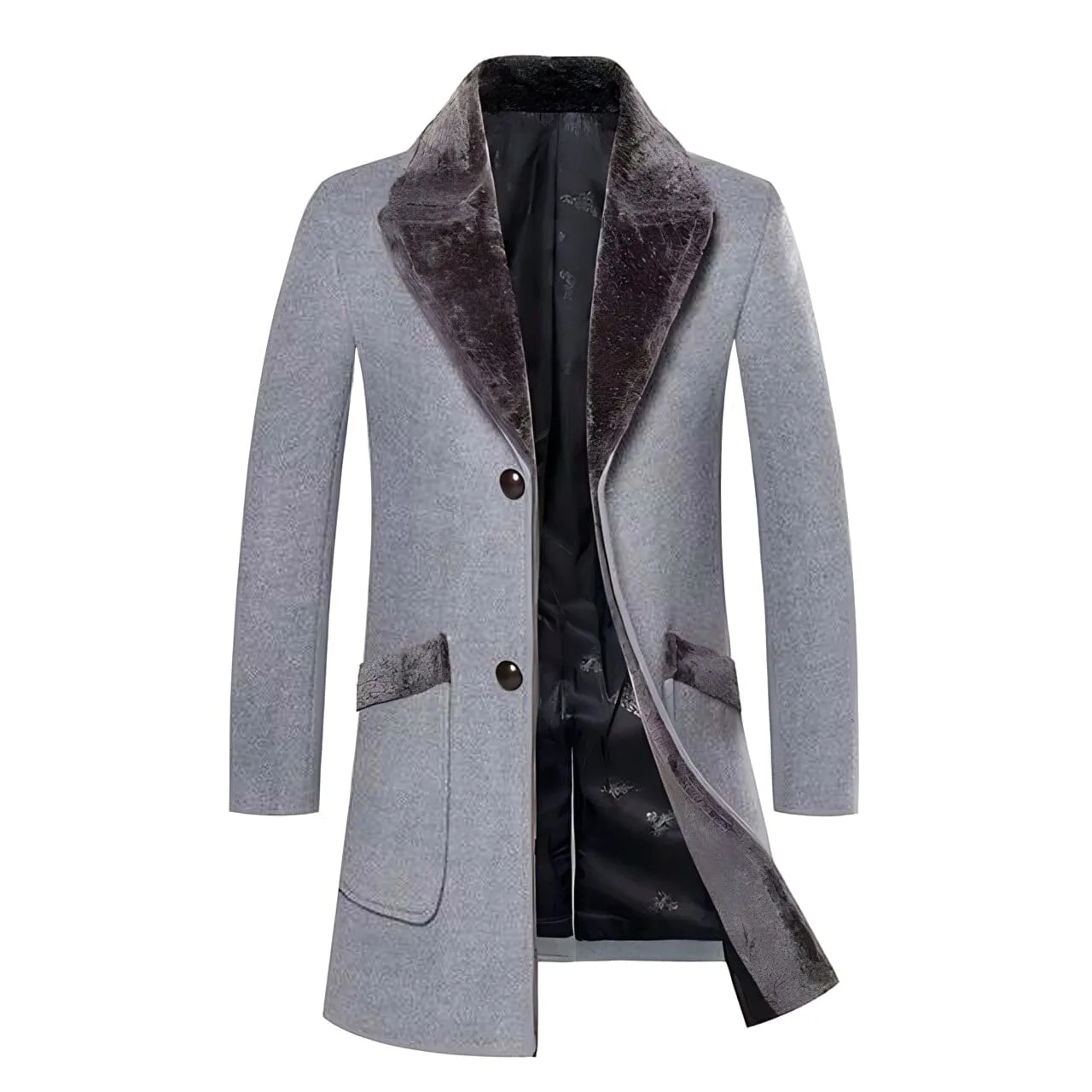 The Viktor Faux Fur Trench Coat - Grey