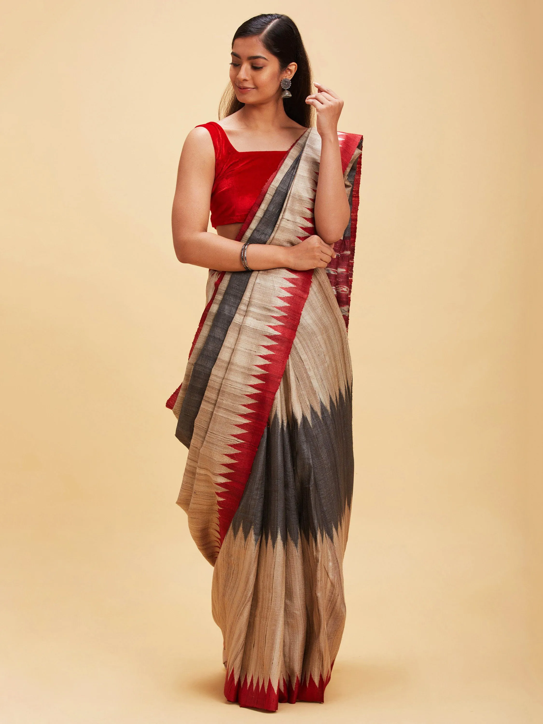 Tussar silk with sambalpuri pallu