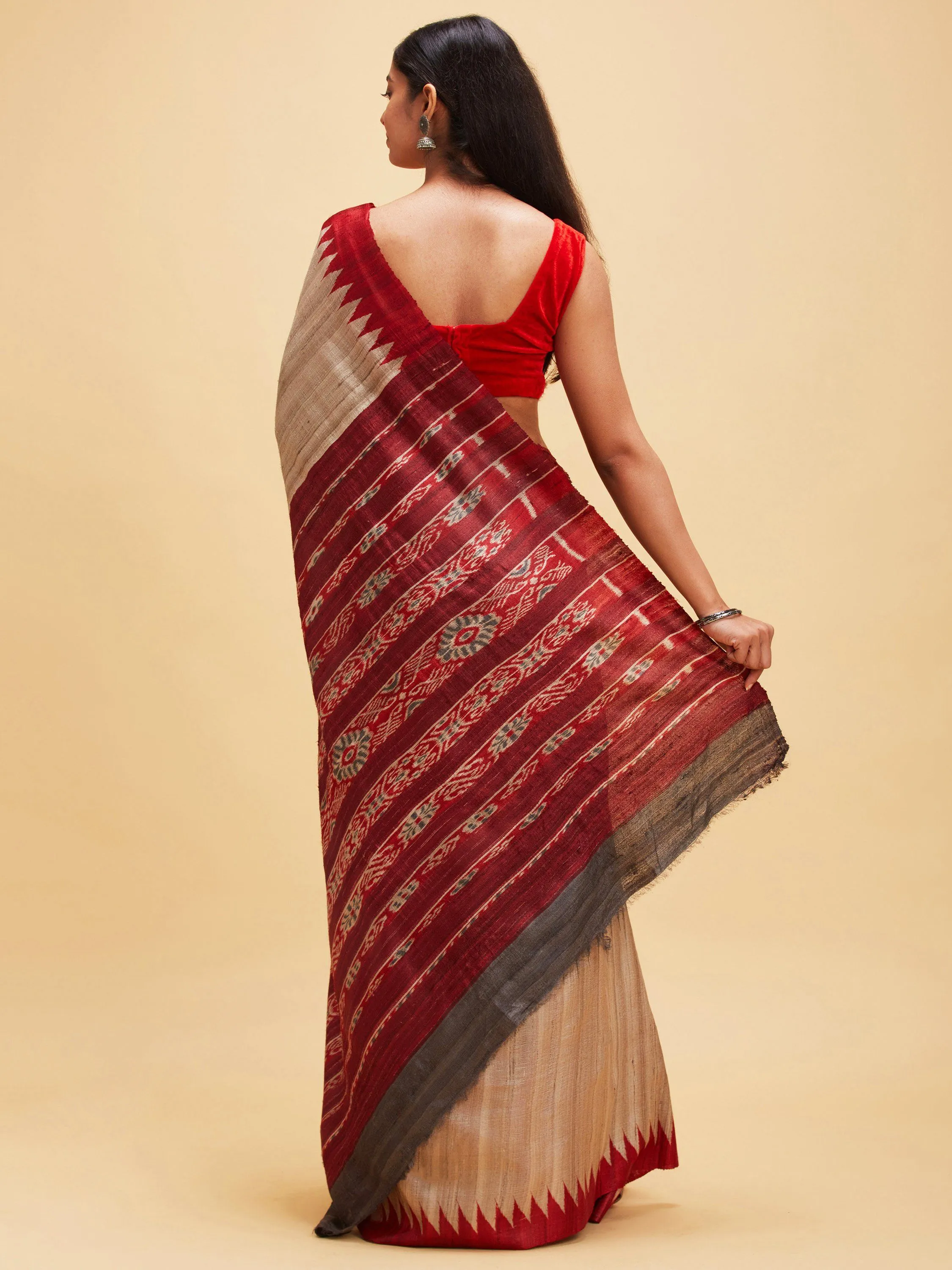 Tussar silk with sambalpuri pallu