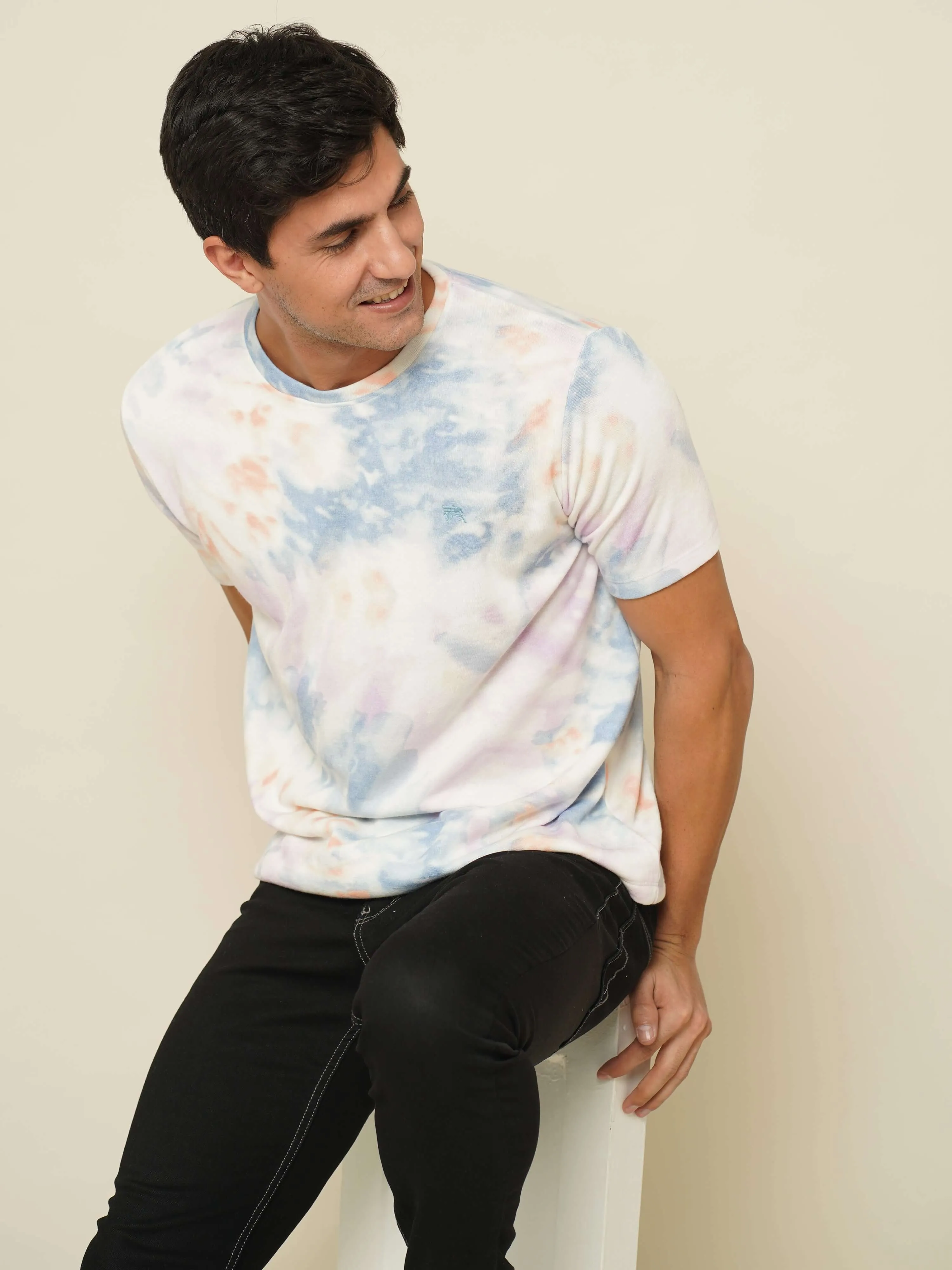 Tye & Dye Crew Neck Printed T Shirt