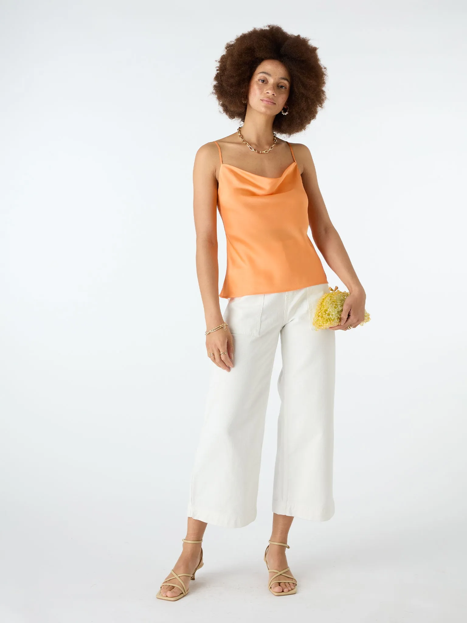 Willow Wide Leg Denim Trouser in Cream