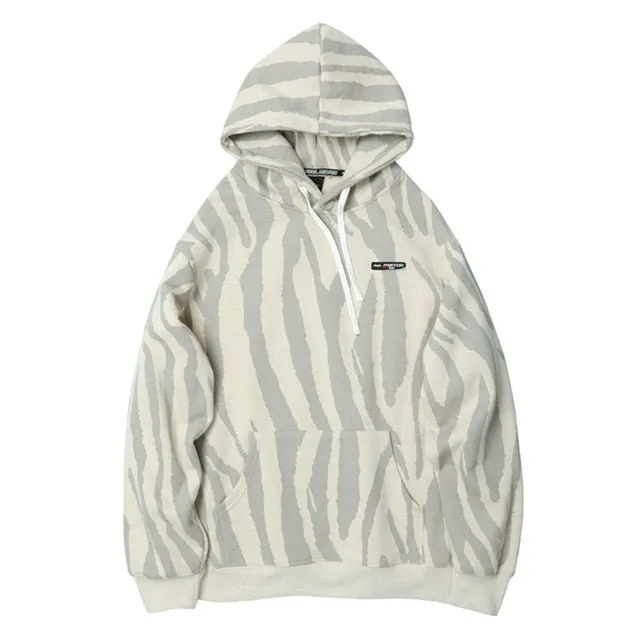 Zebra Print Cashmere Hoodie